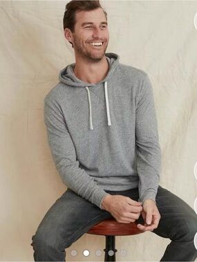 Marine Layer Double Knit Gray Lightweight Hooded Long-Sleeve Size XL NWT